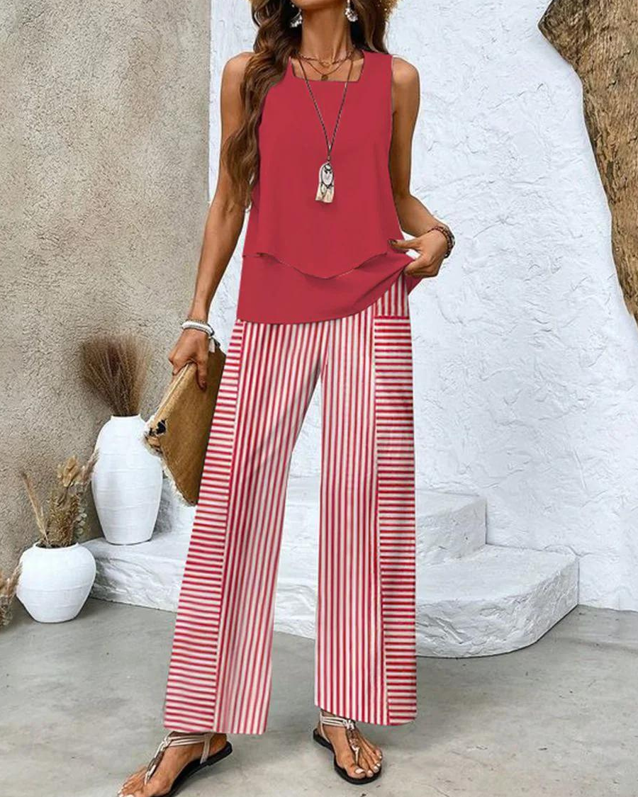 Nora™ – Elegantes zweiteiliges Sommerset - Rot - - Cow Clothing