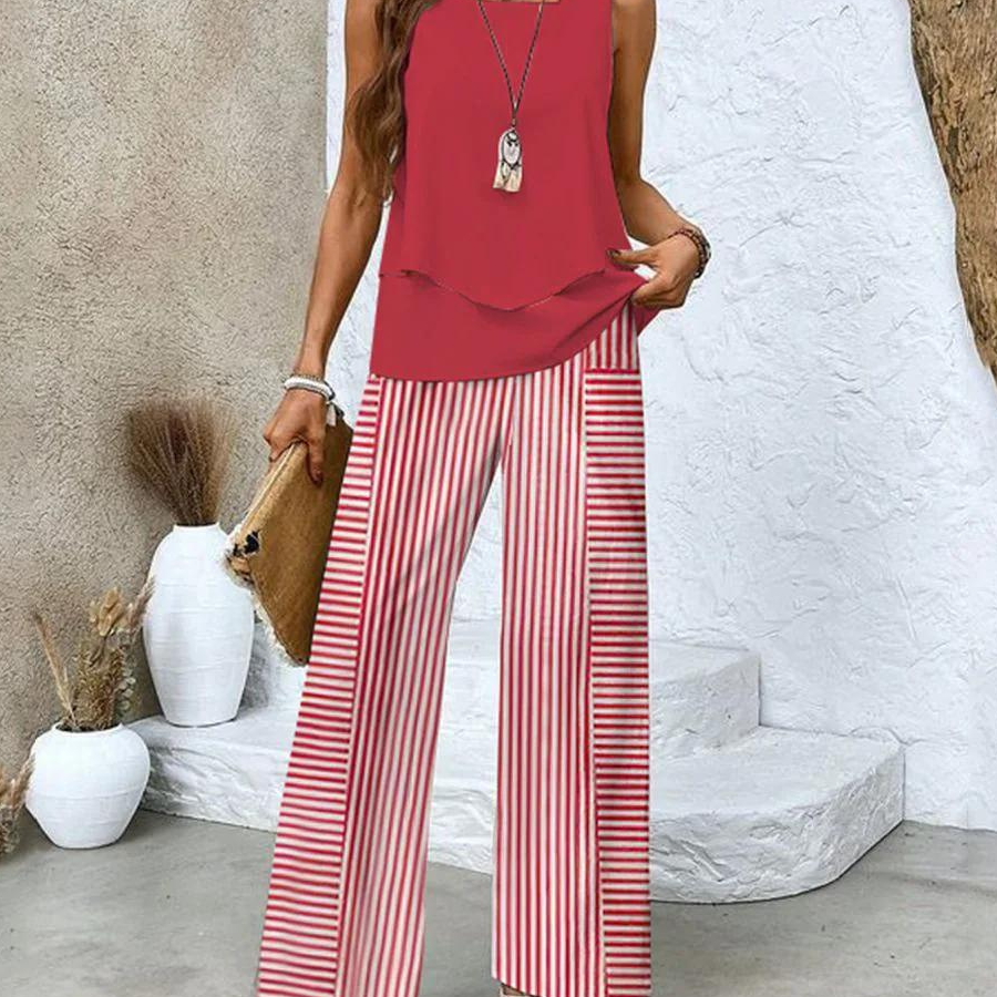 Nora™ – Elegantes zweiteiliges Sommerset - Rot - - Cow Clothing