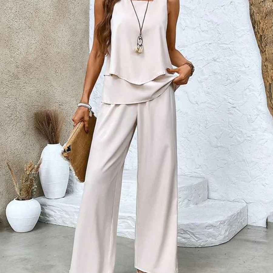 Nora™ – Elegantes zweiteiliges Sommerset - Khaki - - Cow Clothing