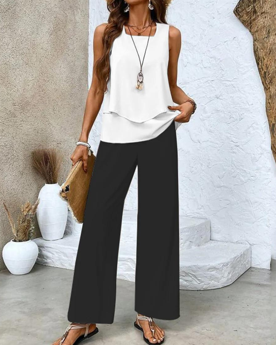 Nora™ – Elegantes zweiteiliges Sommerset - Schwarz - - Cow Clothing