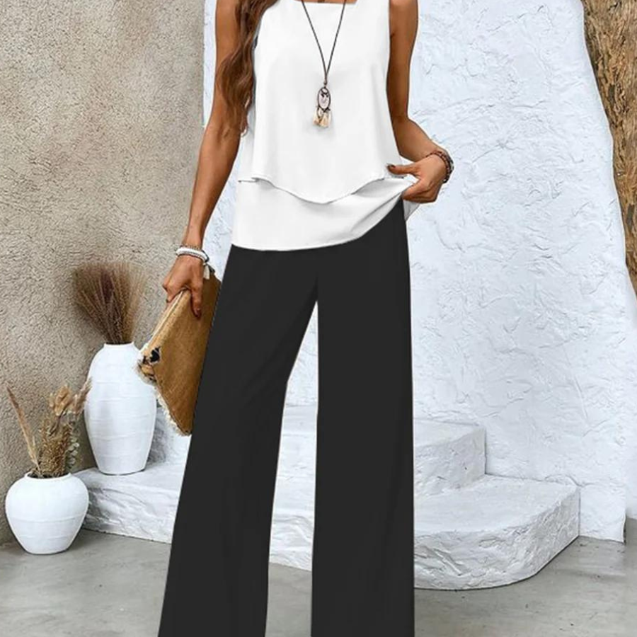 Nora™ – Elegantes zweiteiliges Sommerset - Schwarz - - Cow Clothing