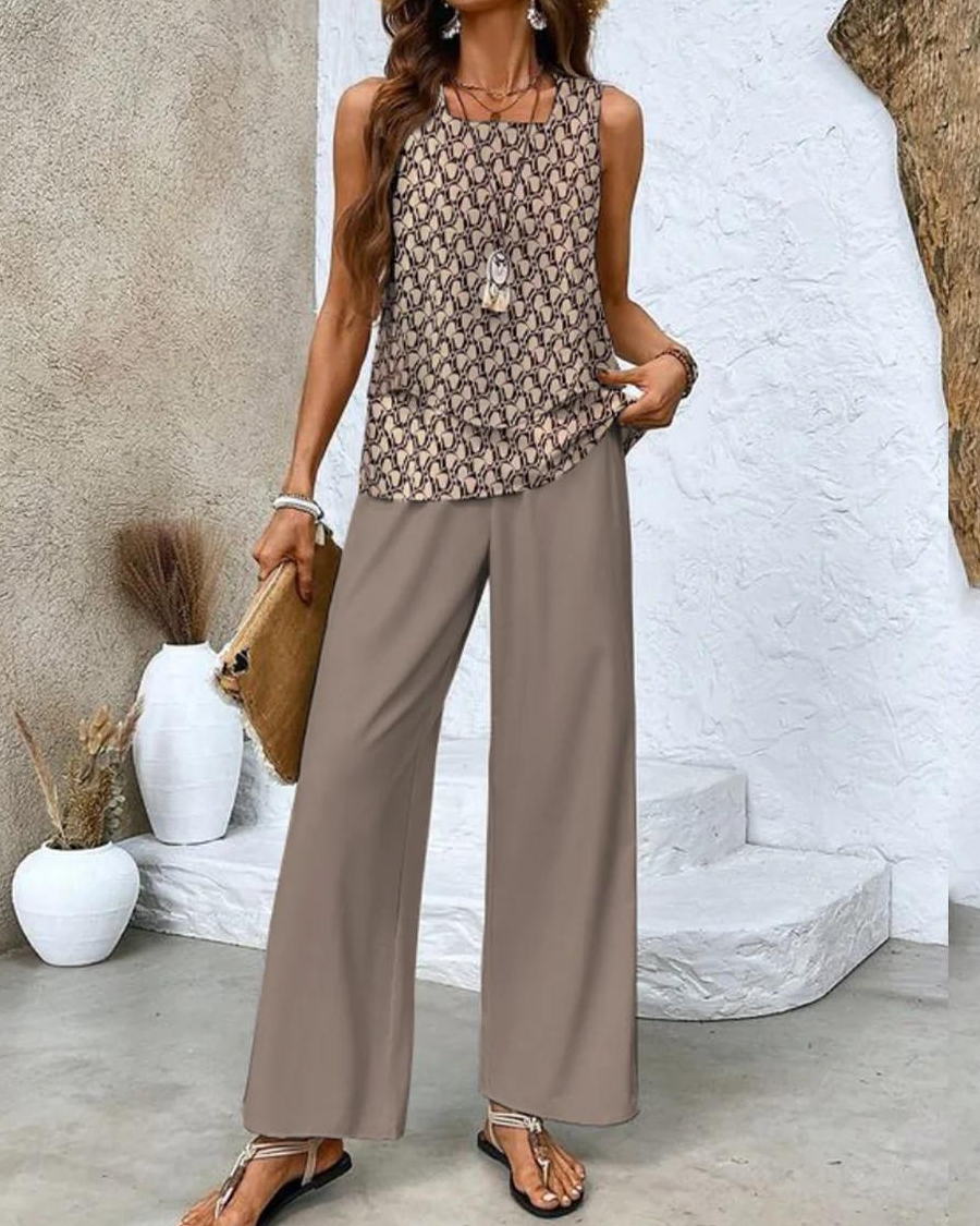 Nora™ – Elegantes zweiteiliges Sommerset - Braun - - Cow Clothing