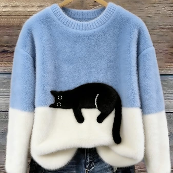 Cassey Katzen-Strickpullover – Ultraweich, kuschelig und schnurrperfekt für den Alltag