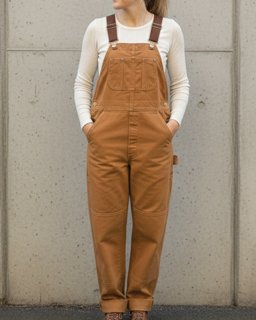 Carol - Utility-Latzhose - Kamel - Pants - Concept Fashionlab Boutique