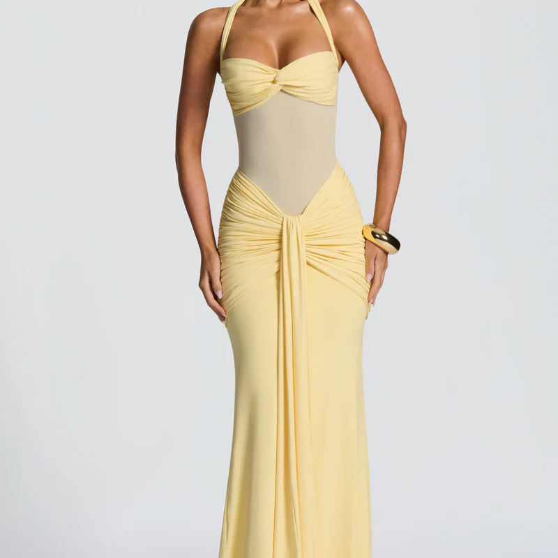 Sirene Stundenglas-Abendkleid - Hellgelb - Gown - Concept Fashionlab Boutique