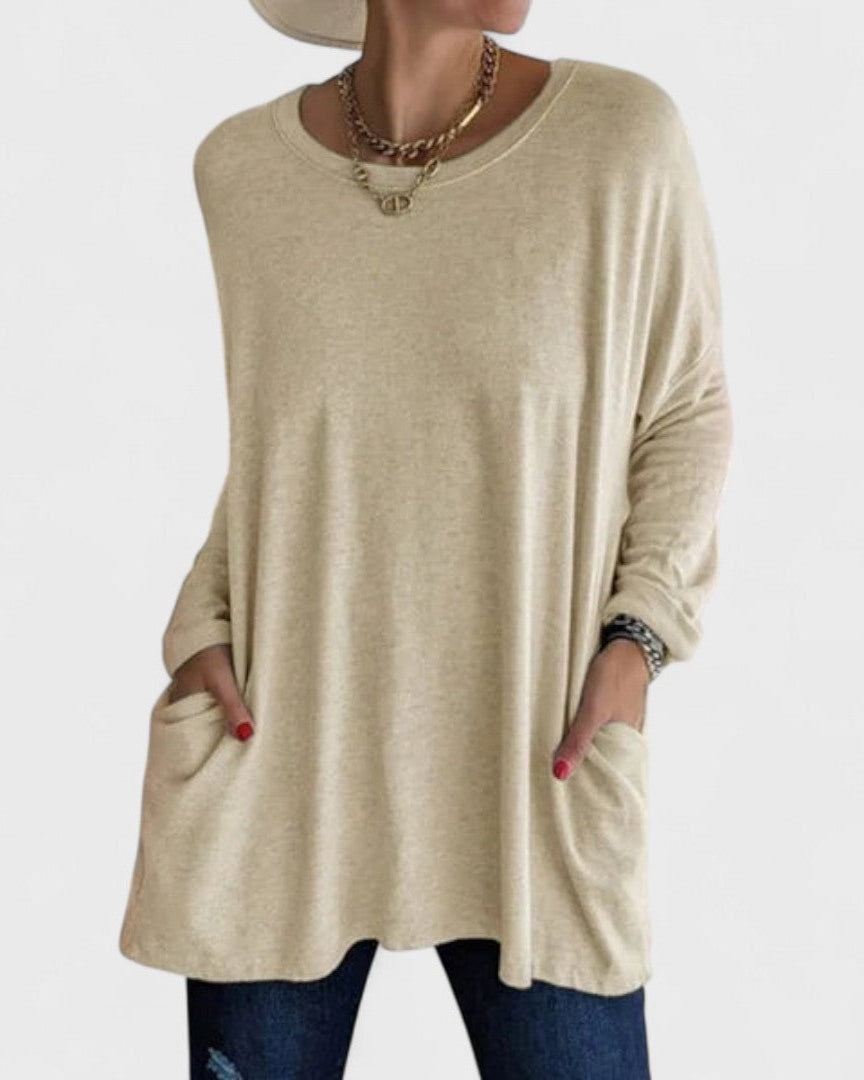 Bluse mit entspannter Passform Damen - Khaki - Damen > Blusen - Concept Fashionlab