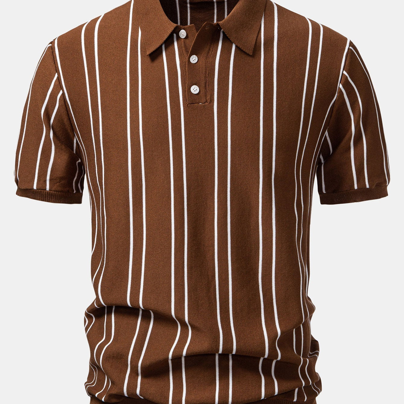 Herren Klassisches gestreiftes Strickpoloshirt