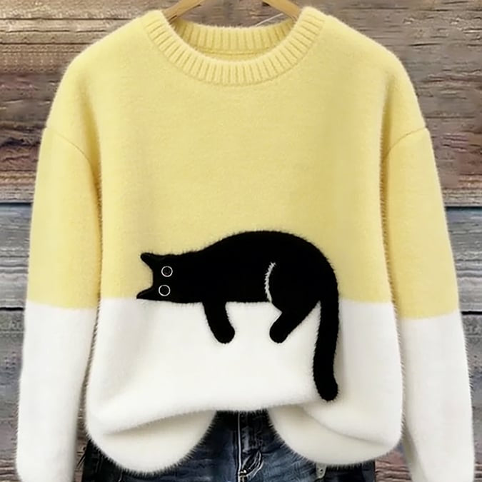 Cassey Katzen-Strickpullover – Ultraweich, kuschelig und schnurrperfekt für den Alltag
