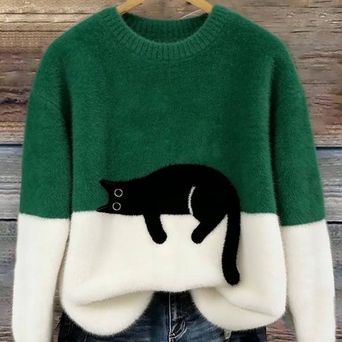 Cassey Katzen-Strickpullover – Ultraweich, kuschelig und schnurrperfekt für den Alltag
