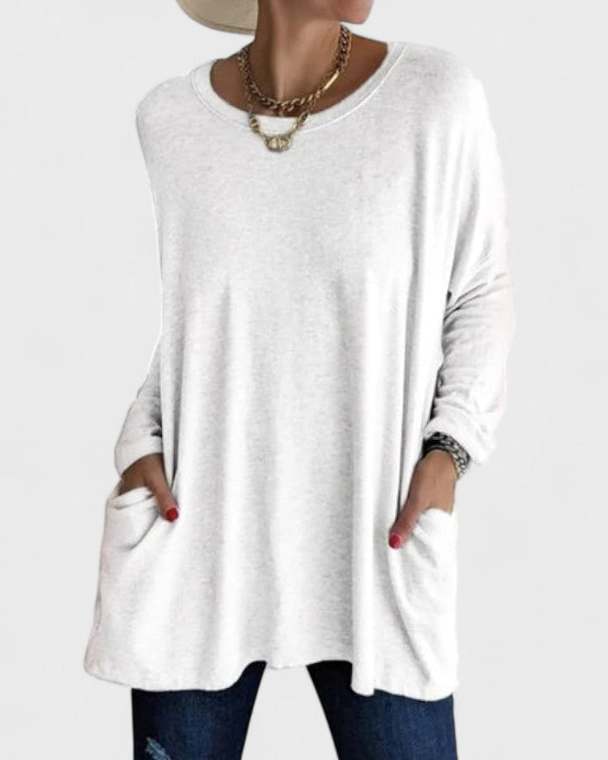 Bluse mit entspannter Passform Damen - Weiß - Damen > Blusen - Concept Fashionlab