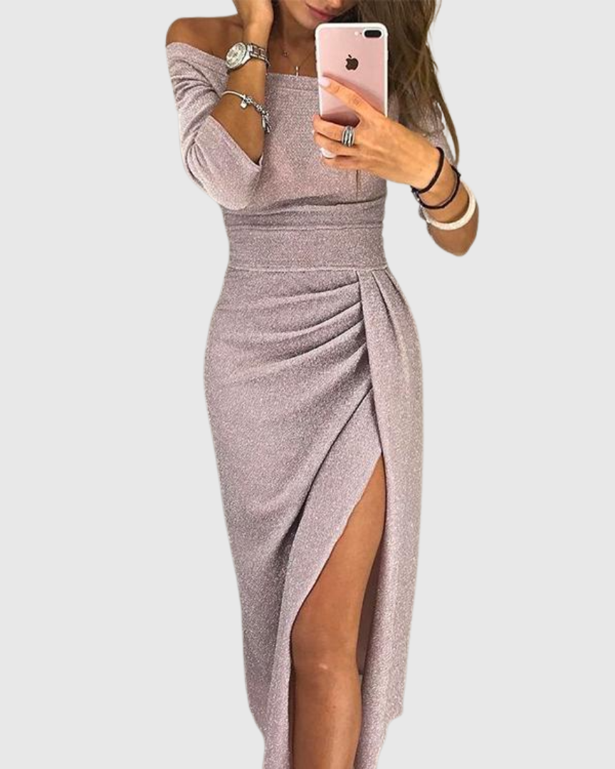 Stella™ | Neckholder Maxikleid - Rosa - - Cow Clothing