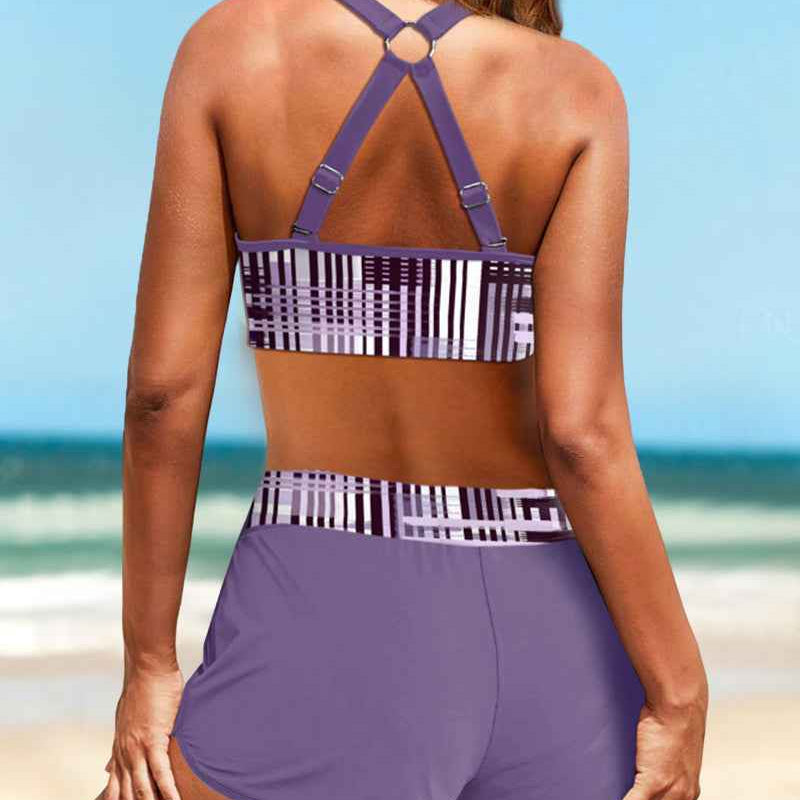 Janette - Hochbund-Bikini mit Rippenmuster