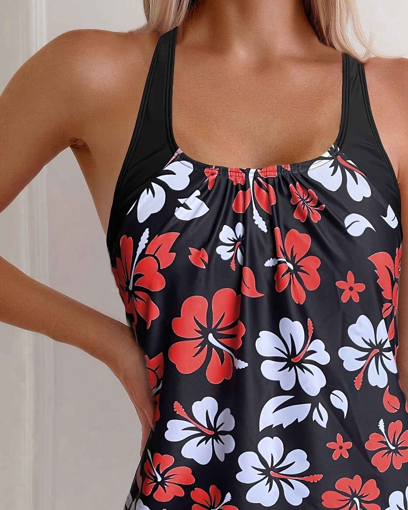 Elena Tankini-Set mit Blumenmuster – Lebhafte, schmeichelhafte Strandbademode