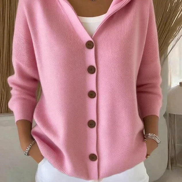 Zulo-Cardigan mit Kapuze aus Baumwolle - Rosa - - Cow Clothing