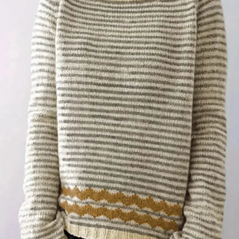 Lässiger Damen-Pullover mit dezenten Streifen