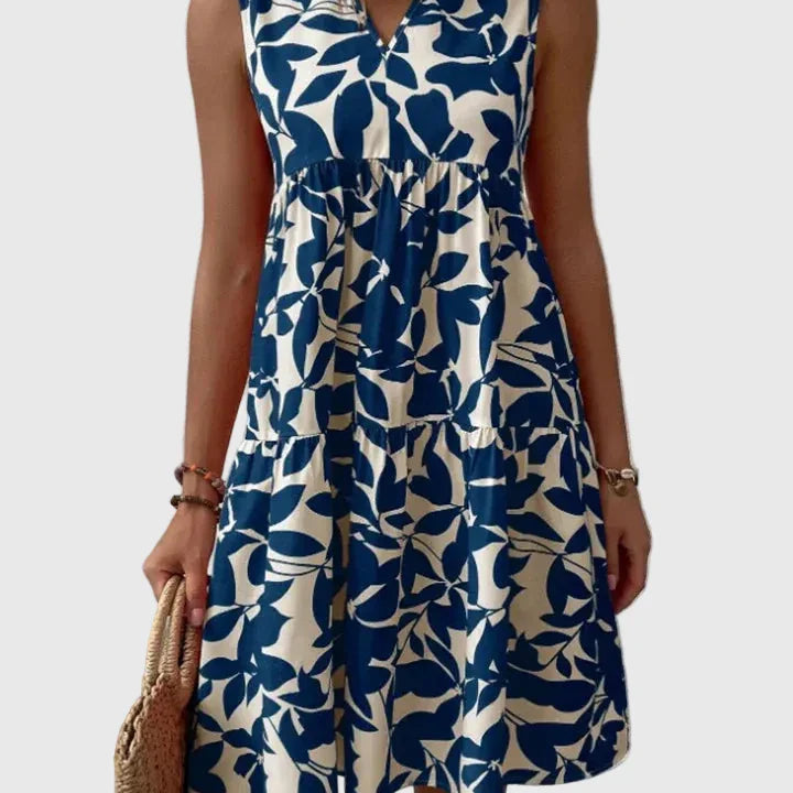 Damen Blumiges fließend fallendes Minikleid