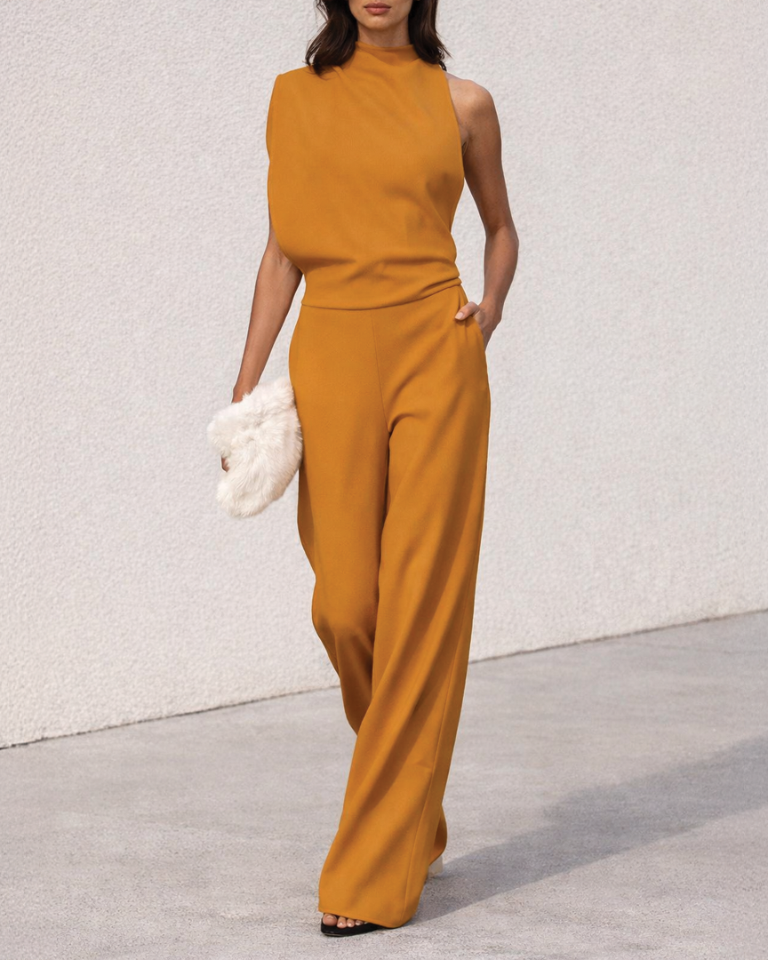 Clara - Eleganter ärmelloser Jumpsuit - Gelb - Jumpsuit - Concept Fashionlab Boutique