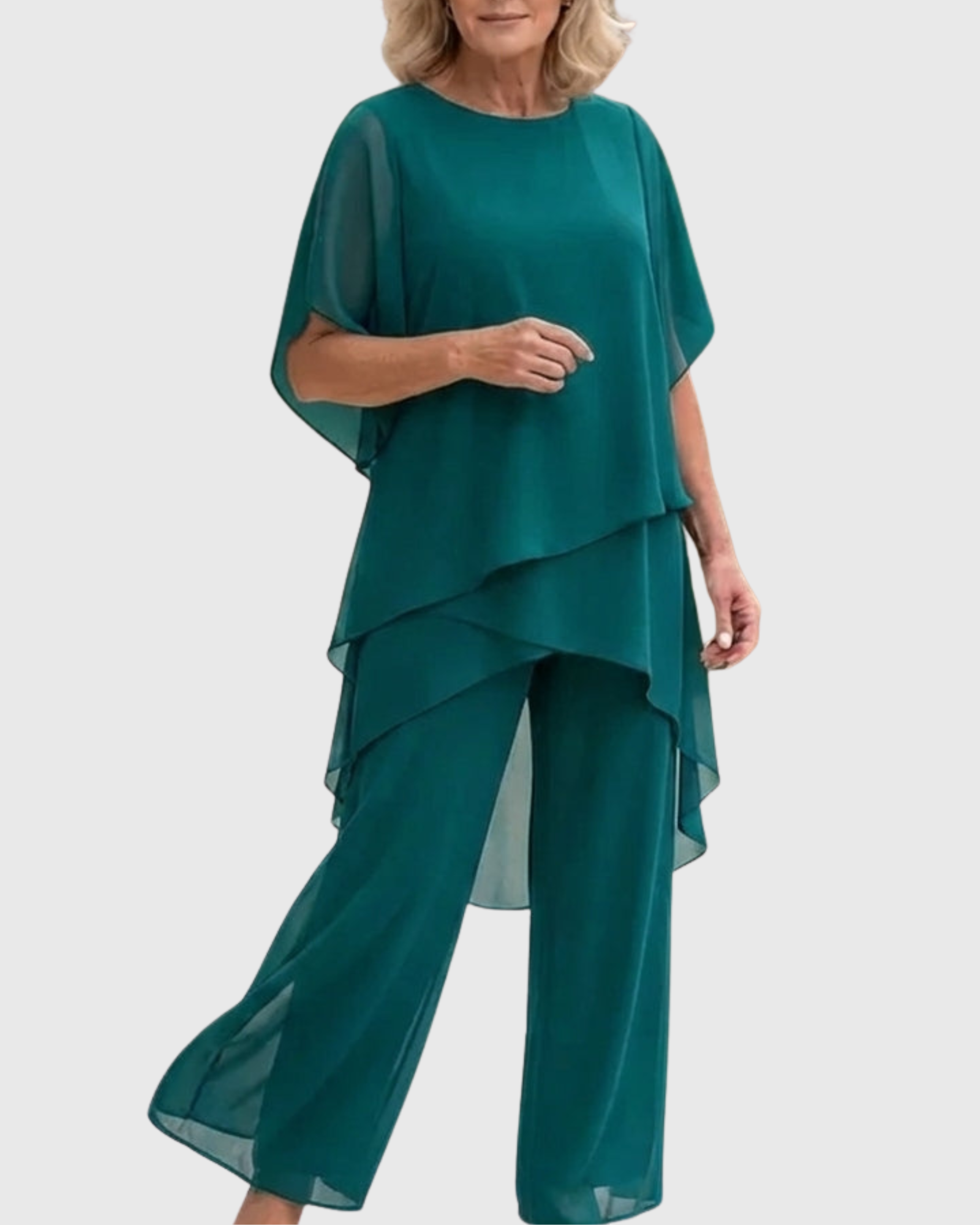 ELARA | Fließendes Palazzo-Set für eleganten Komfort und Stil - Türkis - - Madison Boutique Savannah