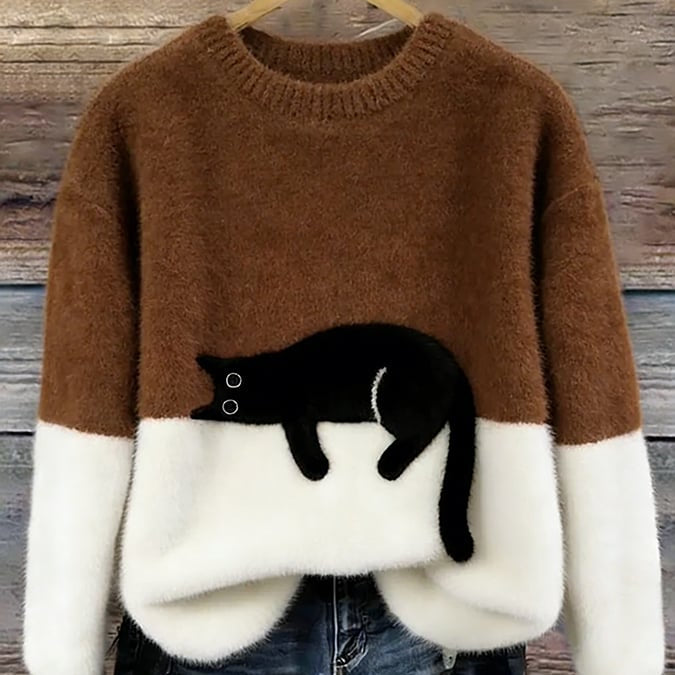 Cassey Katzen-Strickpullover – Ultraweich, kuschelig und schnurrperfekt für den Alltag