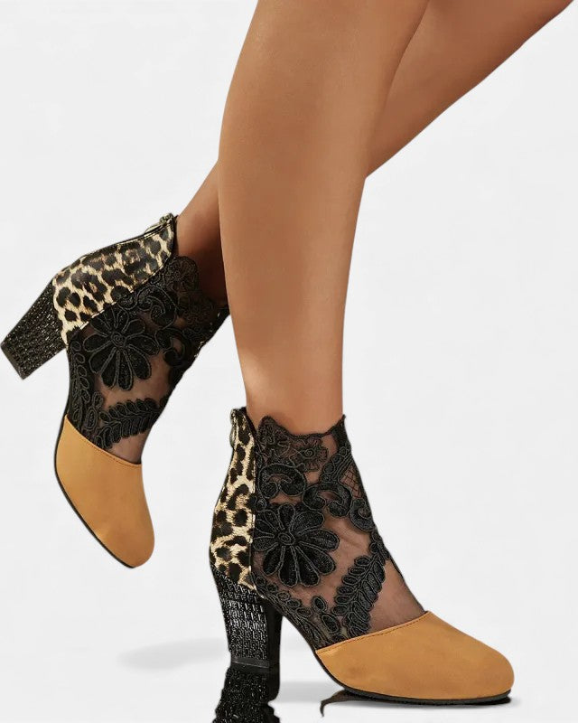 Damen Modische, atmungsaktive orthopädische High-Heels für - Beige Leopard - Damen > Sandalen > Orthopädisch - Concept Fashionlab