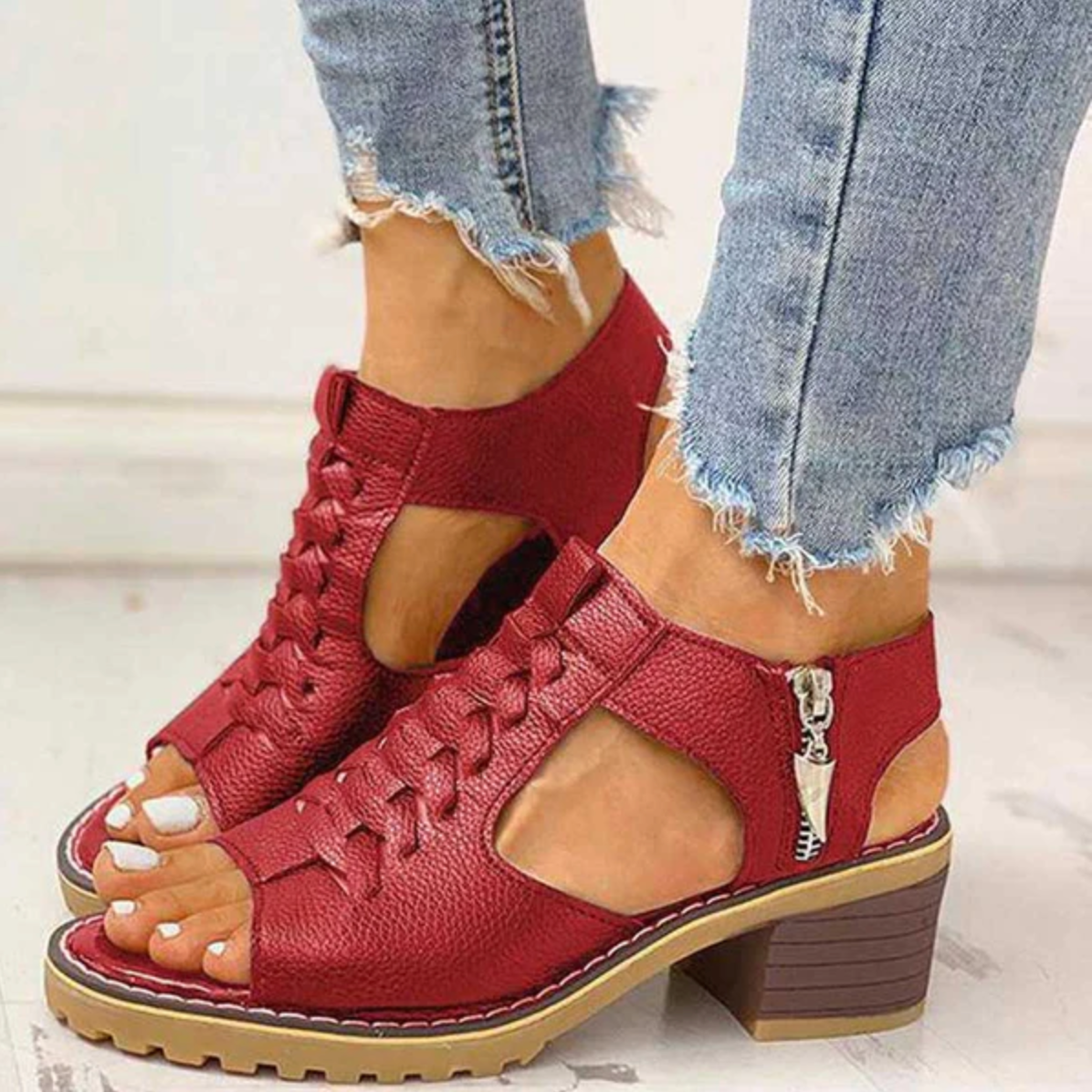Glamouröse High-Heel-Sandalen Damen - Rot - Damen > Sandalen - Concept Fashionlab