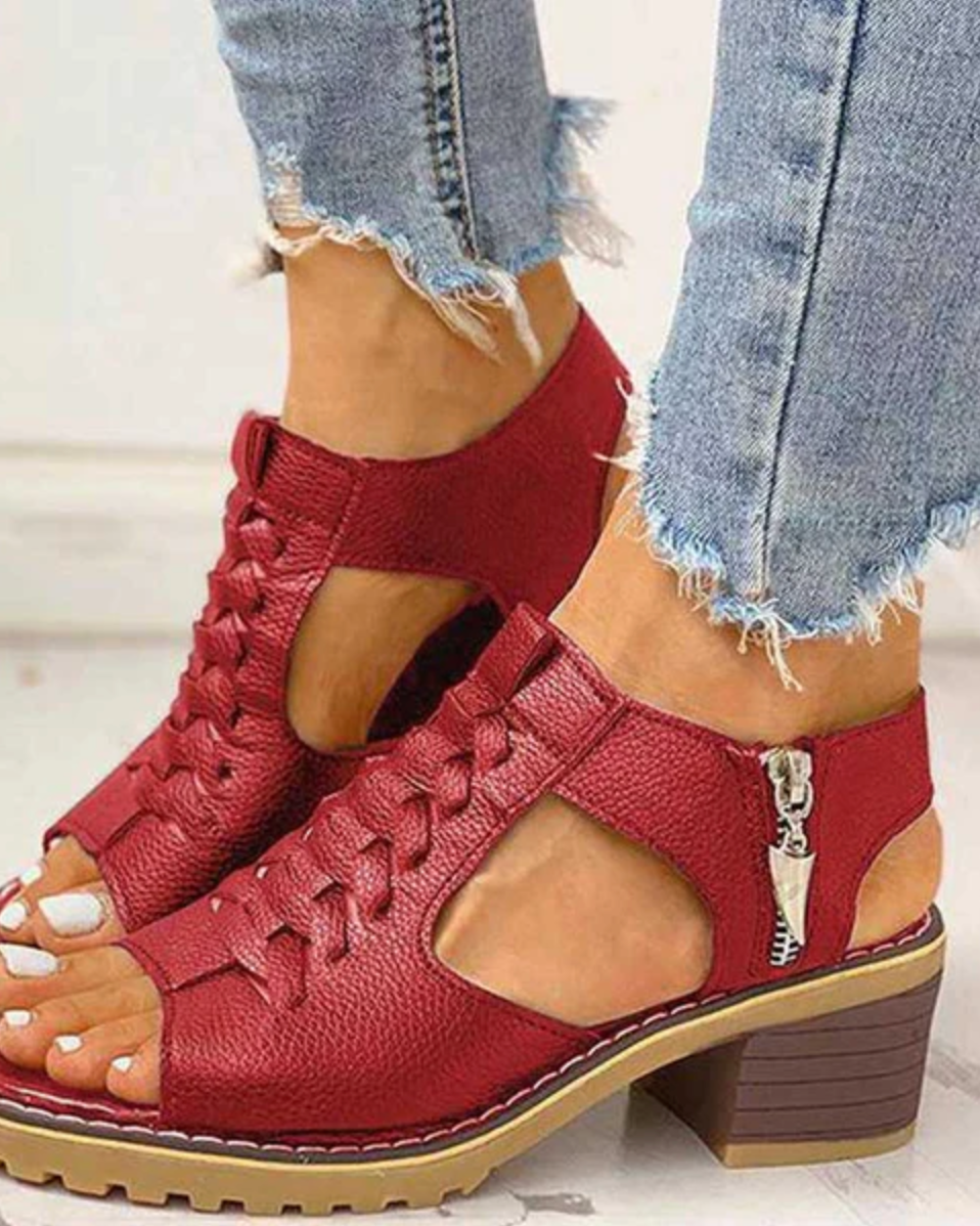 Glamouröse High-Heel-Sandalen Damen - Rot - Damen > Sandalen - Concept Fashionlab