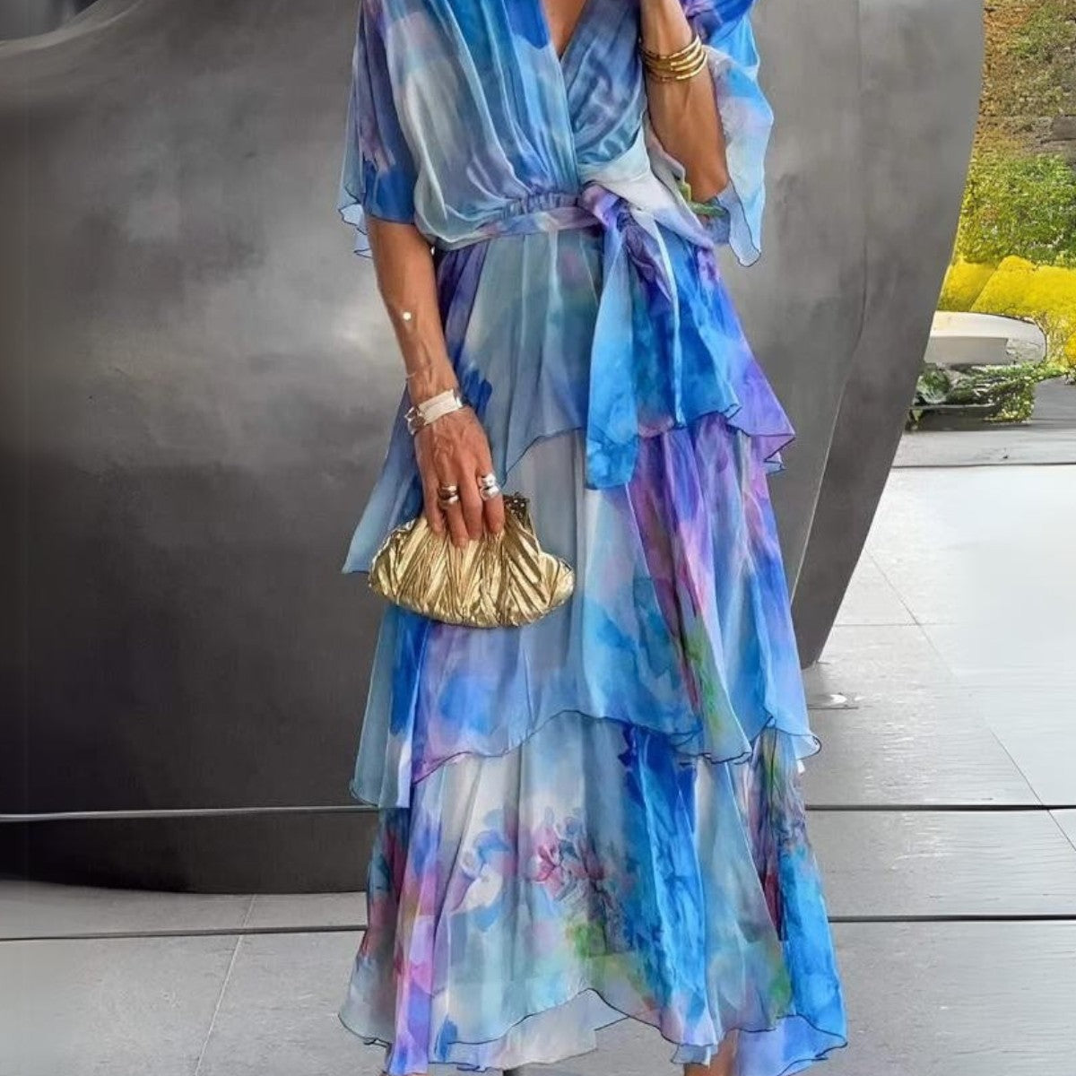 Diana | Glamouröses V-Ausschnitt-Kleid