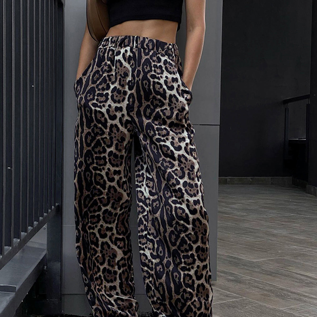 Sopho Leopard-Print Weitehose