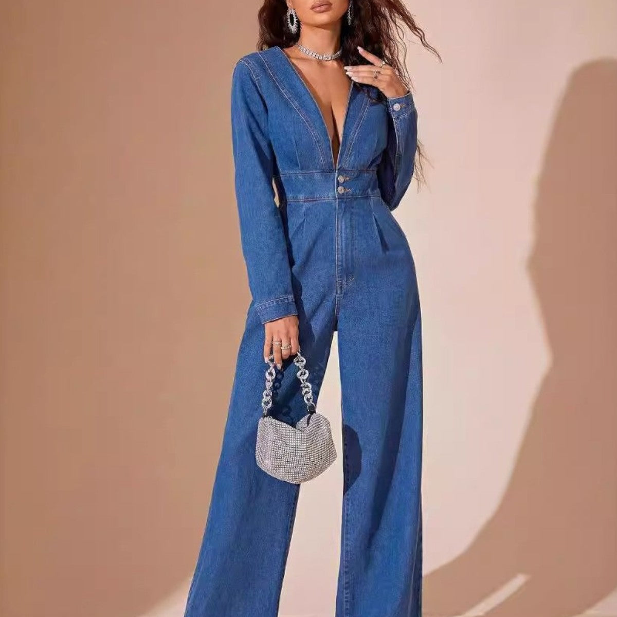 Remi Denim-Overall mit langen Ärmeln