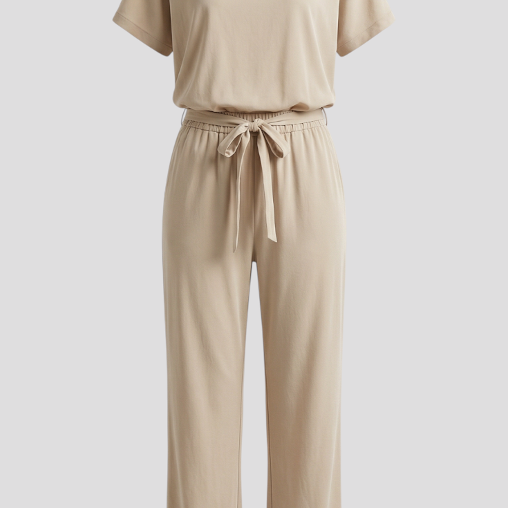 Eleganter Damen-Jumpsuit - Beige - Jumpsuit - Concept Fashionlab
