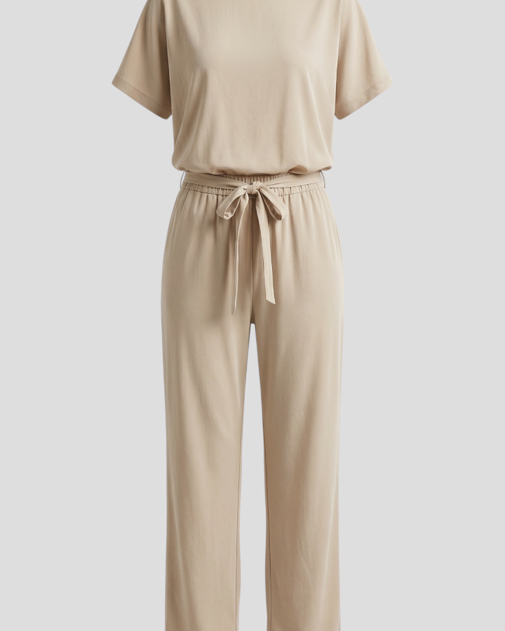 Eleganter Damen-Jumpsuit - Beige - Jumpsuit - Concept Fashionlab