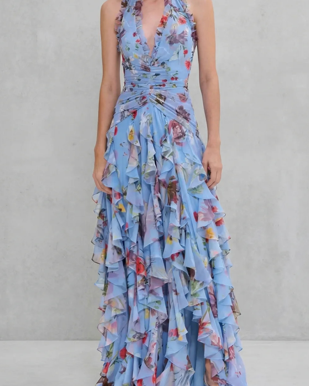Belladina | Neckholder-Maxikleid - Blau - Maxi Dresses - Marlow & Claire