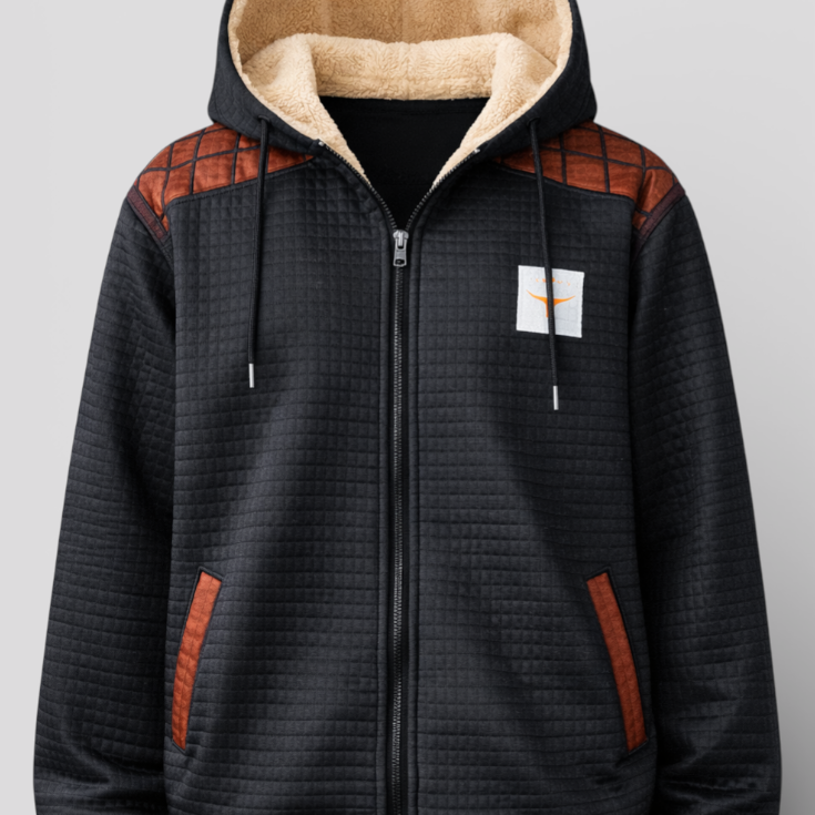 Thomas – Stilvolle gefütterte Jacke mit Kapuze und Reißverschluss