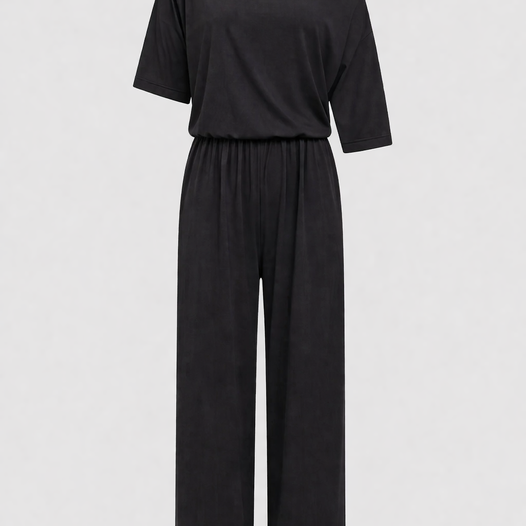 Lydia | Damen-Chic Frühlings-Jumpsuit mit einer einseitigen Schulter - Schwarz - Jumpsuit - Concept Fashionlab