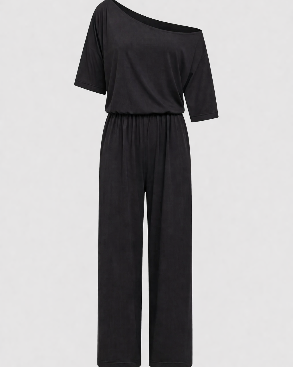 Lydia | Damen-Chic Frühlings-Jumpsuit mit einer einseitigen Schulter - Schwarz - Jumpsuit - Concept Fashionlab