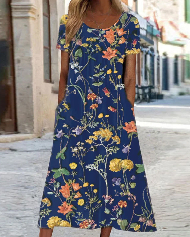 Lila – Kleid, das mühelos den Bauch bedeckt - Dunkelblau - - Cow Clothing