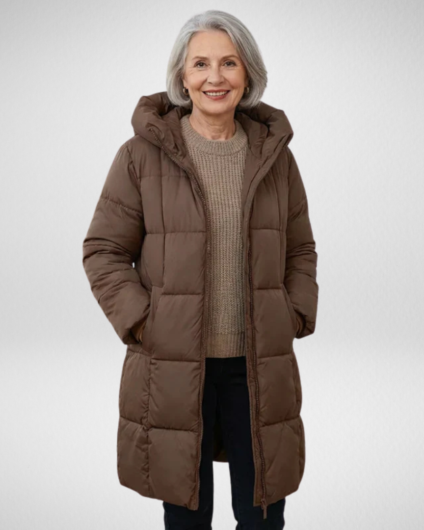Damen Karyl Kapuzen-Quiltjacke für den Winter – Gemütliche Wärme und - Braun - Damen > Sets > Outfit - Concept Fashionlab