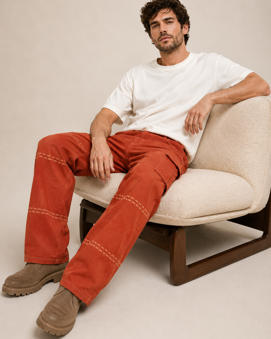 Cargo-Hose mit 3D-Druck und weitem Bein - - Pants - Concept Fashionlab
