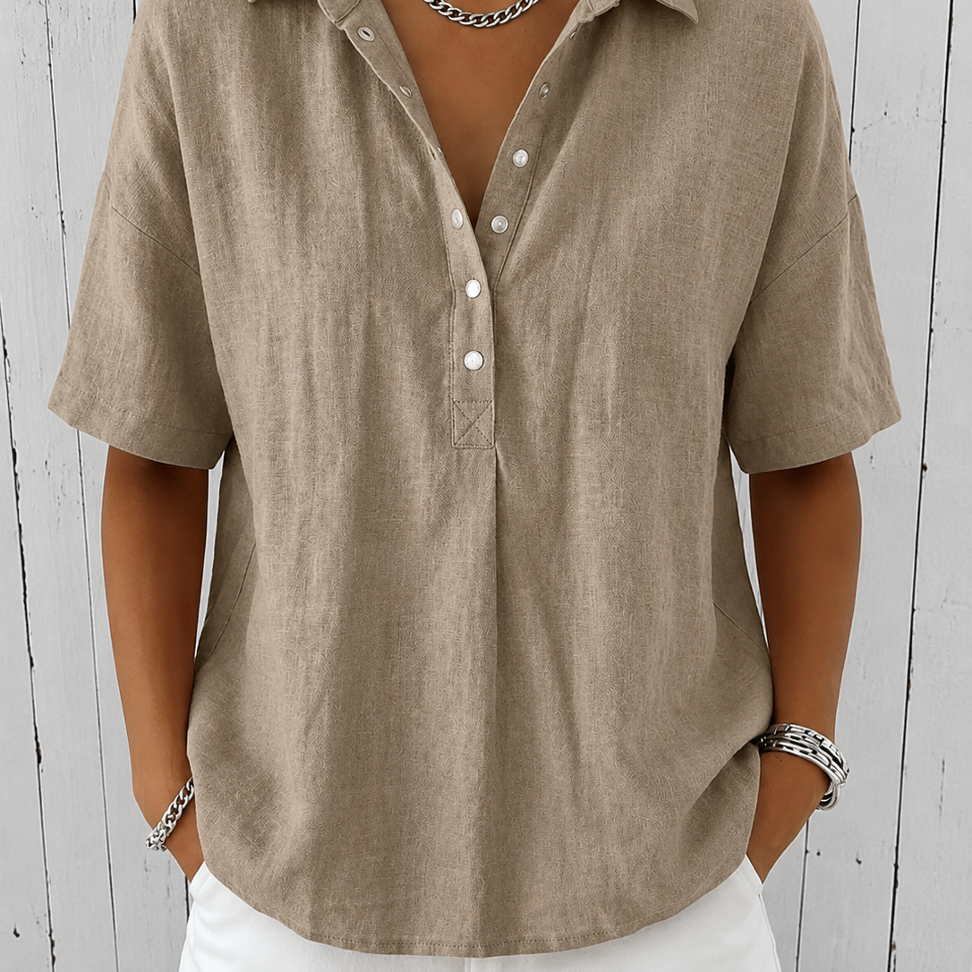 Ava | Bluse mit Kragen und Knopf