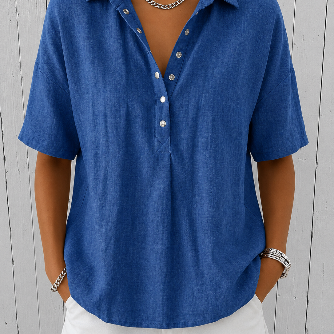 Ava | Bluse mit Kragen und Knopf