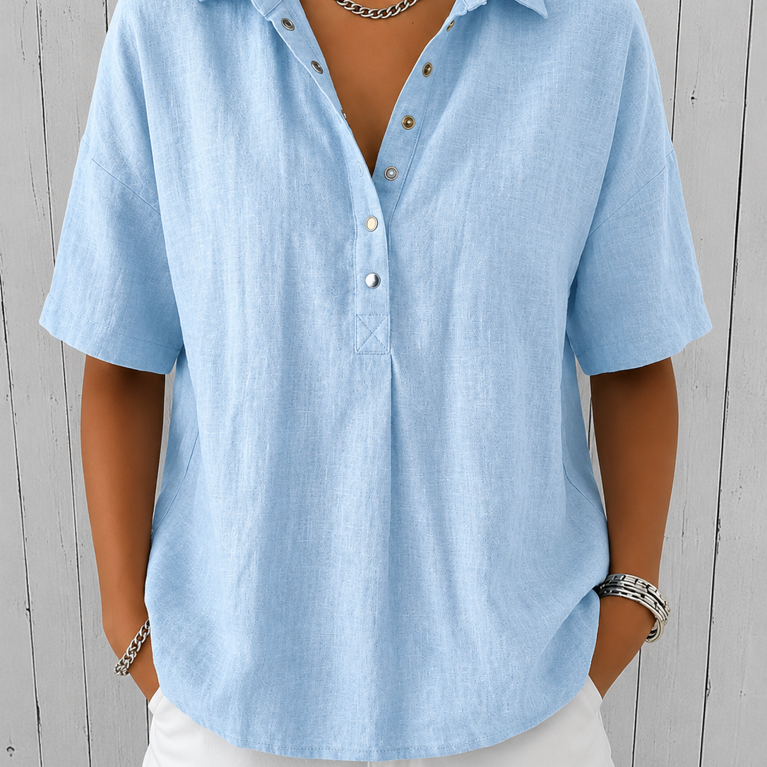 Ava | Bluse mit Kragen und Knopf