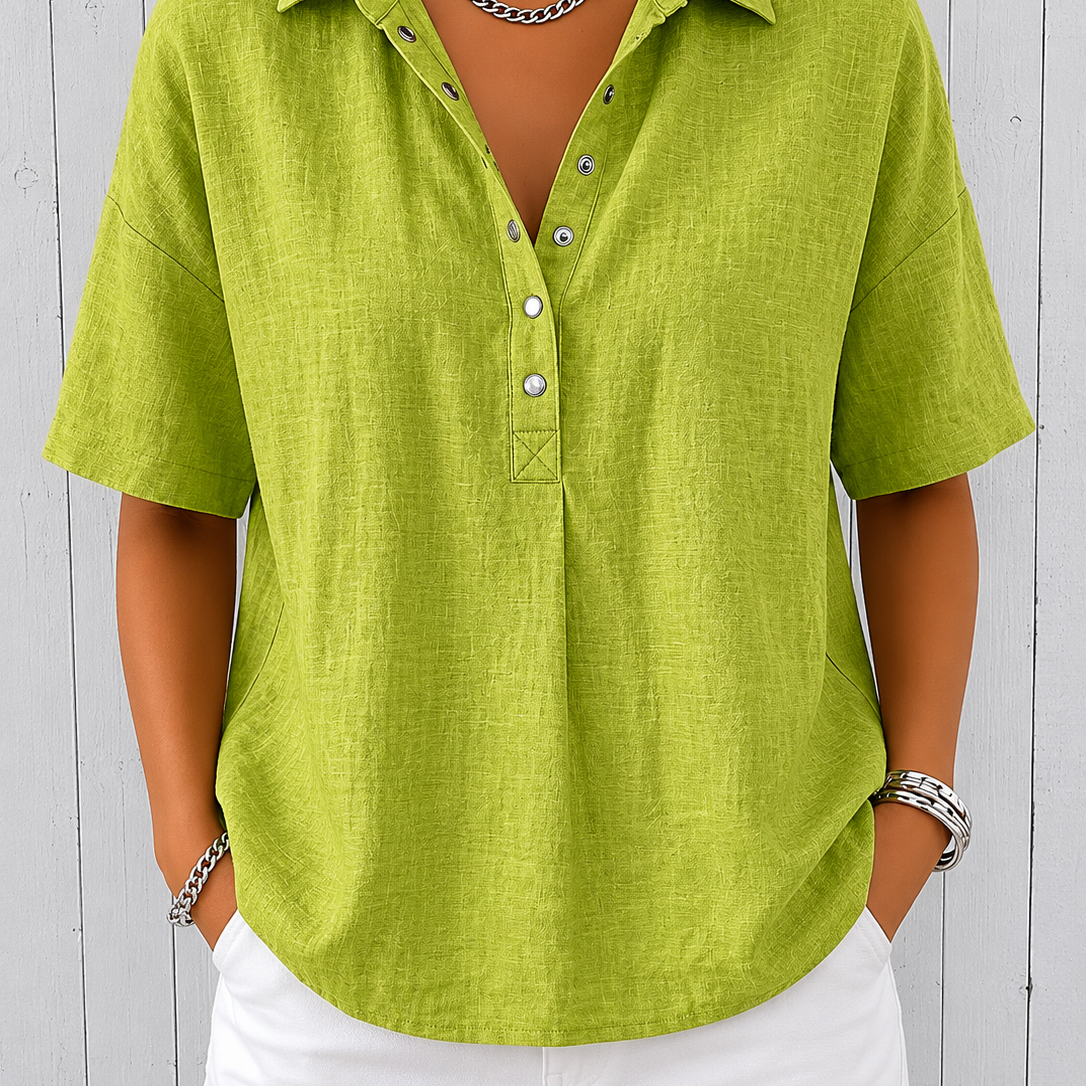 Ava | Bluse mit Kragen und Knopf