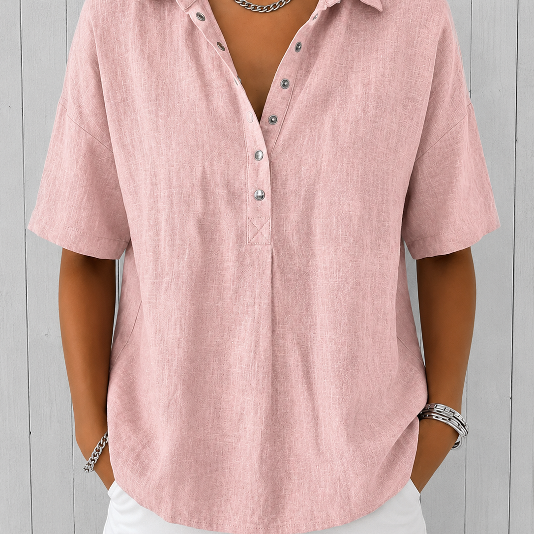 Ava | Bluse mit Kragen und Knopf