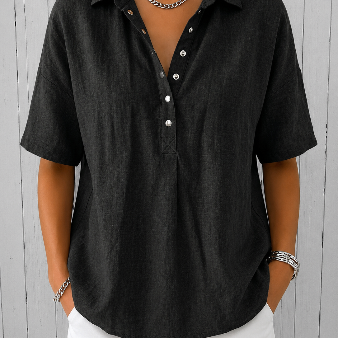 Ava | Bluse mit Kragen und Knopf