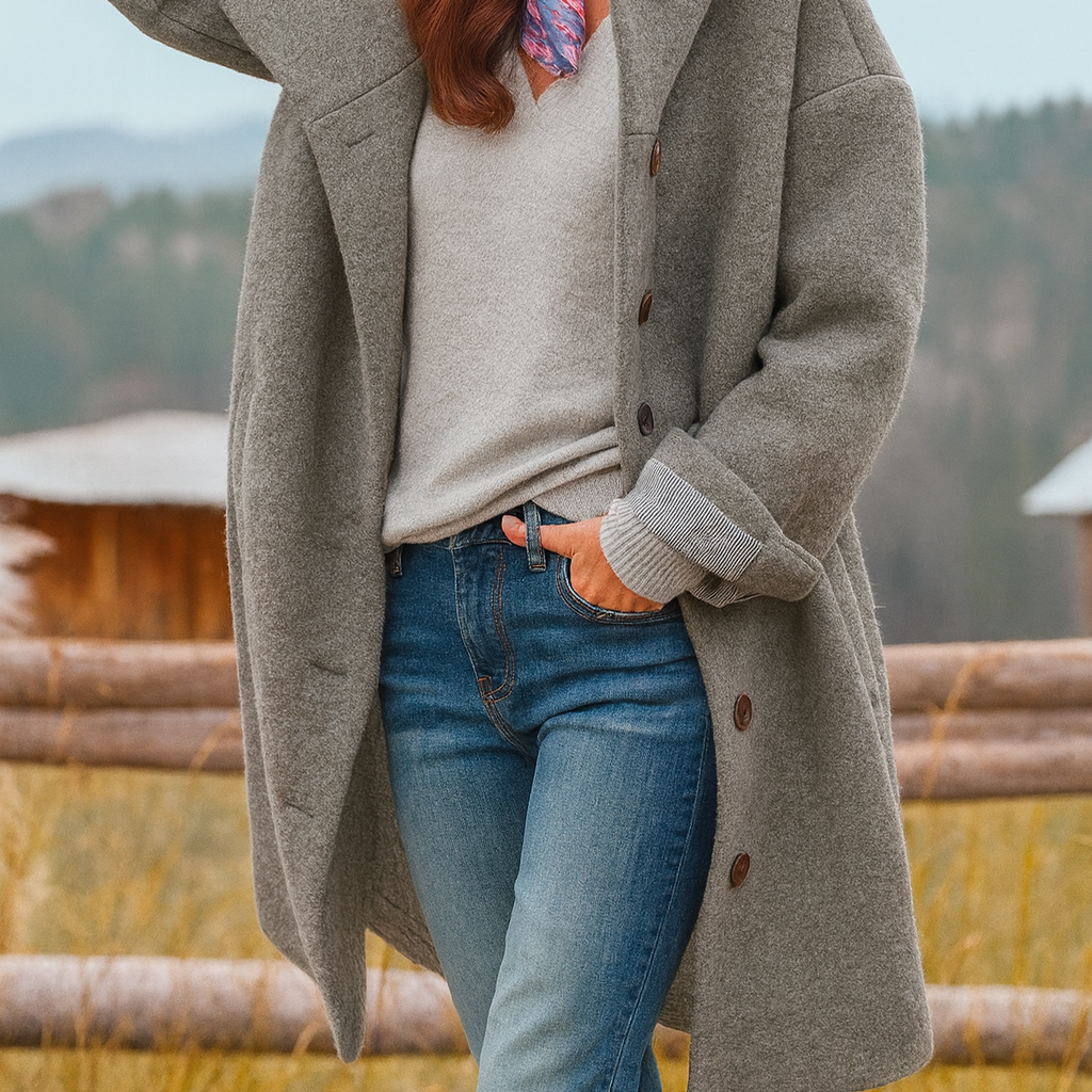 Damen Stylische Kapuzenjacke mit zeitgemäßem Kragen - Grau - Damen > Jacken - Concept Fashionlab