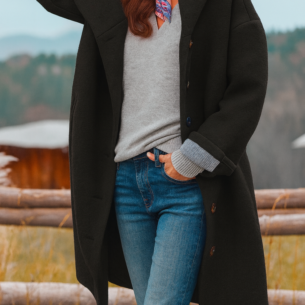 Damen Stylische Kapuzenjacke mit zeitgemäßem Kragen - Schwarz - Damen > Jacken - Concept Fashionlab