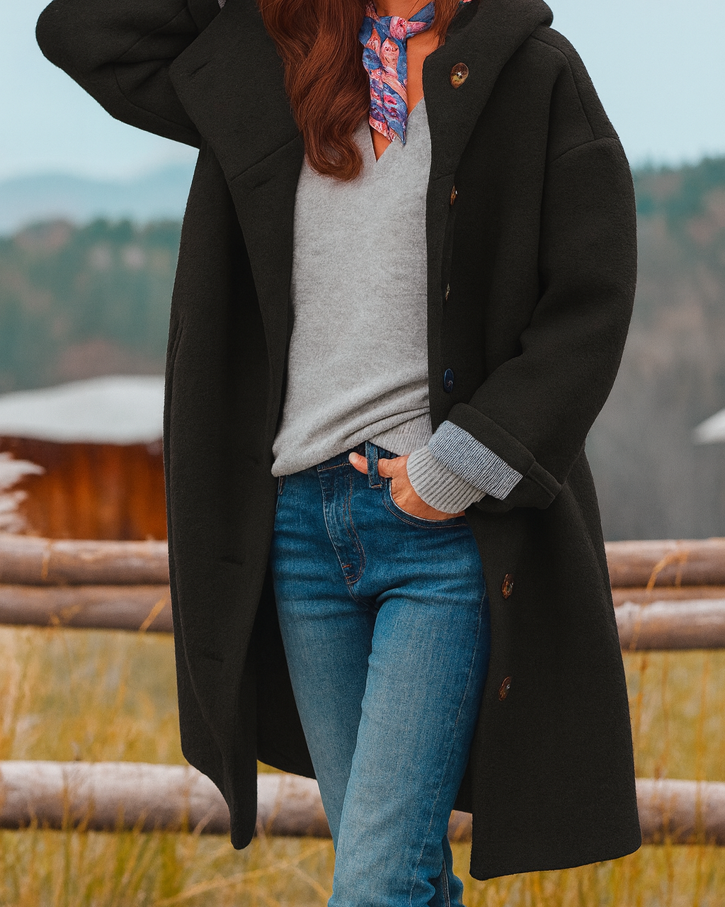 Damen Stylische Kapuzenjacke mit zeitgemäßem Kragen - Schwarz - Damen > Jacken - Concept Fashionlab