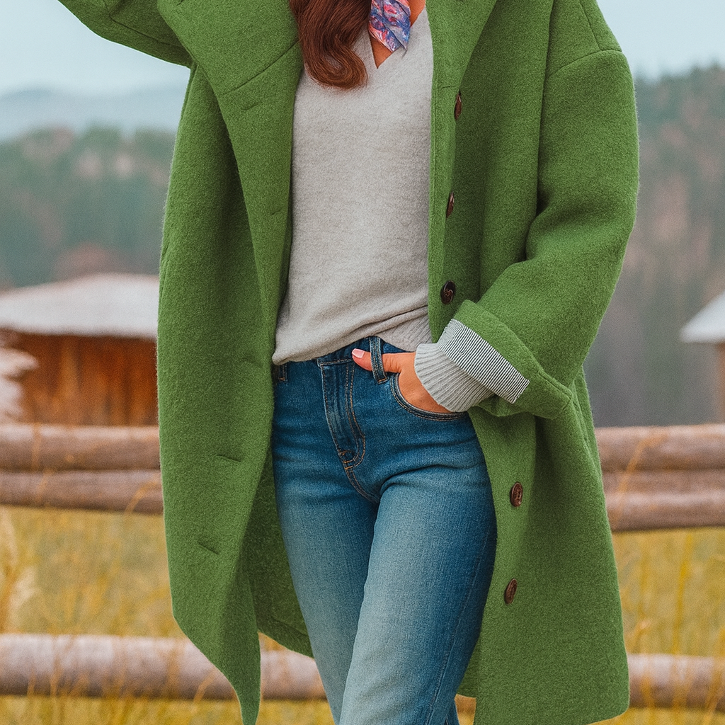 Damen Stylische Kapuzenjacke mit zeitgemäßem Kragen - Grün - Damen > Jacken - Concept Fashionlab