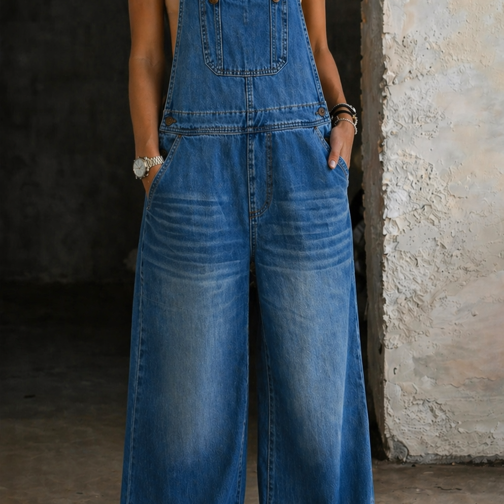 Harper | Denim-Jumpsuit mit elastischer Taille - Mehrfarbig - - Margaret & Rose