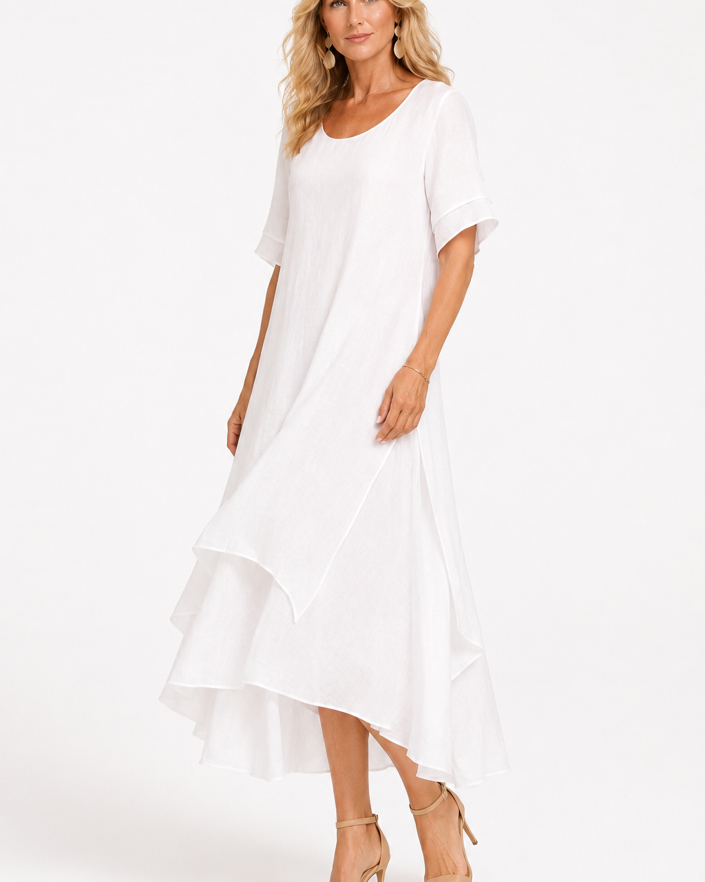 Damenkleid Elegant Fließend - Zeitloser Stil für jeden Anlass - White - Dress - Concept Fashionlab